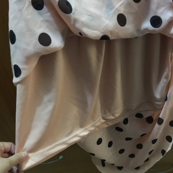 High low polka dot pink dress - Picture 3 of 4
